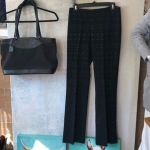 Sale — LAUNDRY by SHELLI SEGEL Black Brocade Pants, 8